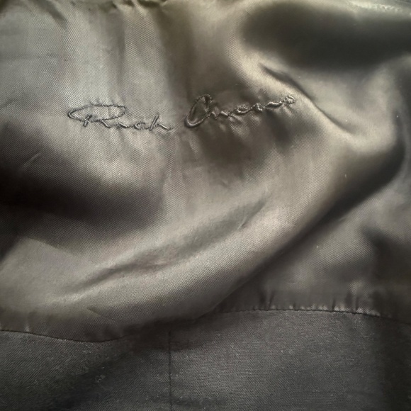 Rick Owens funnel neck black leather asymmetrical Jacket - Picture 7 of 7